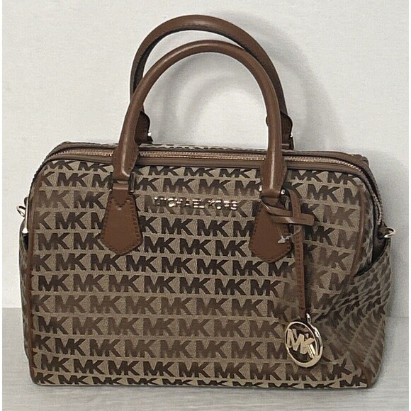 MICHAEL MICHAEL KORS Bedford LG Duffle Logo Handbag Brown Beige NWT No strap Bags
